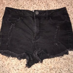 black shorts